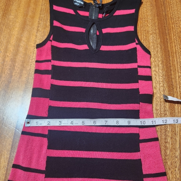 BEBE Black and Pink Striped Sleeveless Dress Sz.Small - Picture 10 of 12